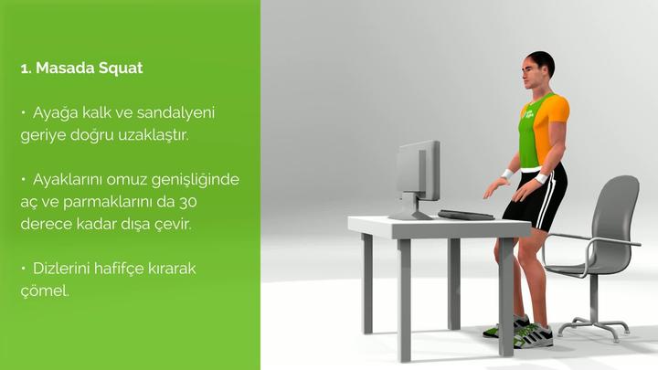 Ofis eşyalarıyla egzersiz