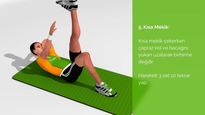 10 dakika düz karın egzersiz seti